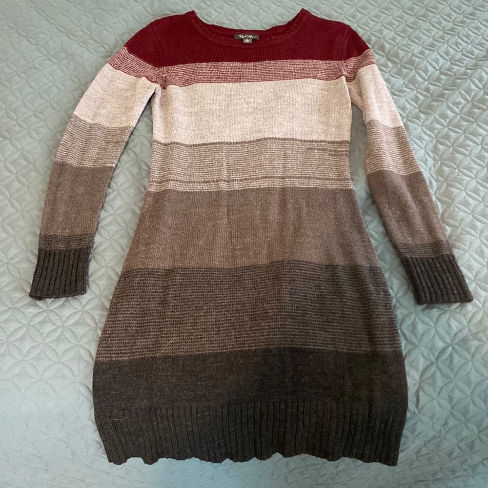 Knitted acrylic, bodycon sweater dress
